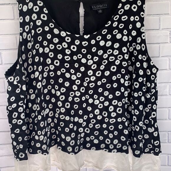 Eloquii Black and White Swingy Top Size 20 - Picture 1 of 4